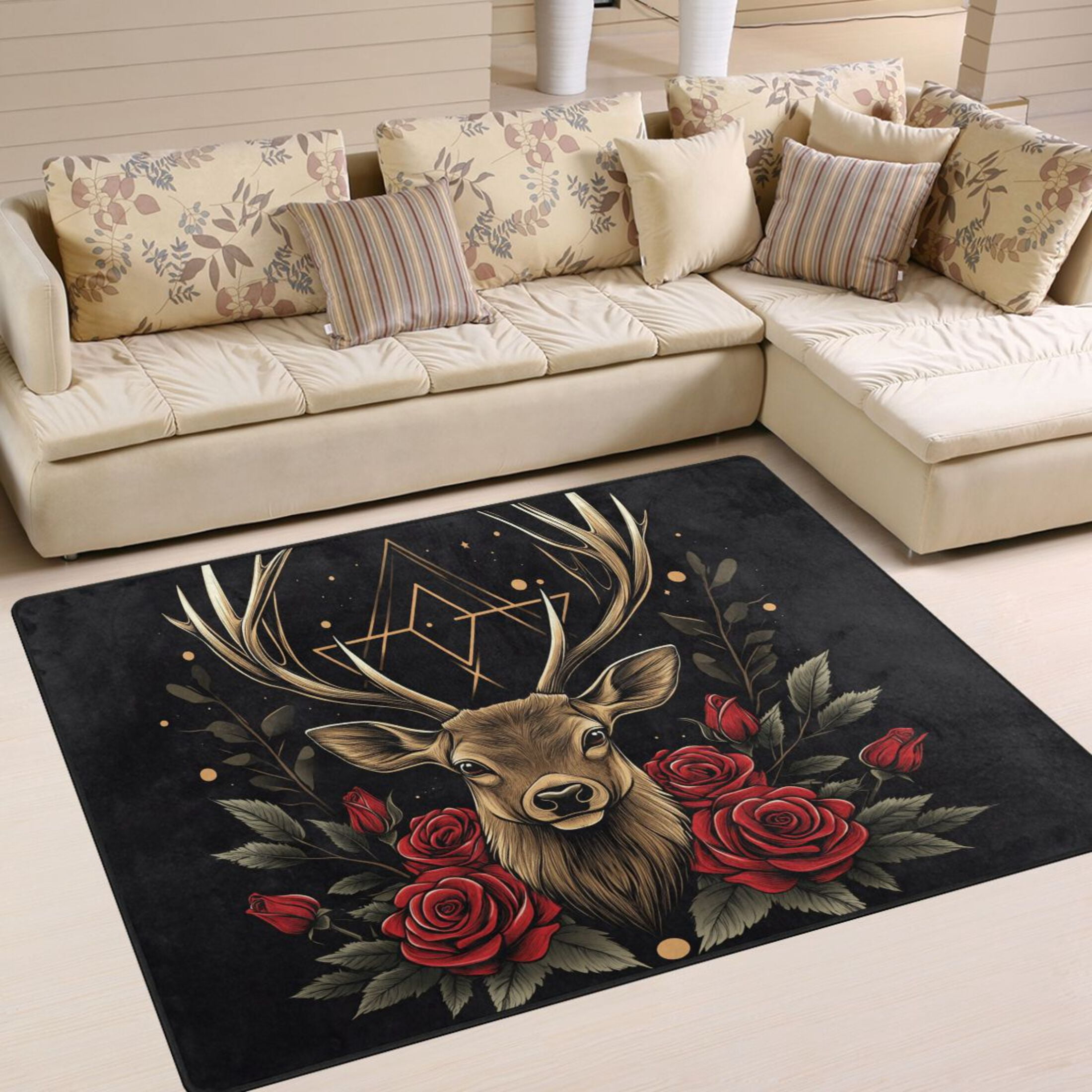 BZSMCE Vintage Area Rugs Ffyy3_design_an_emblem_featuring_the_head_of_a ...