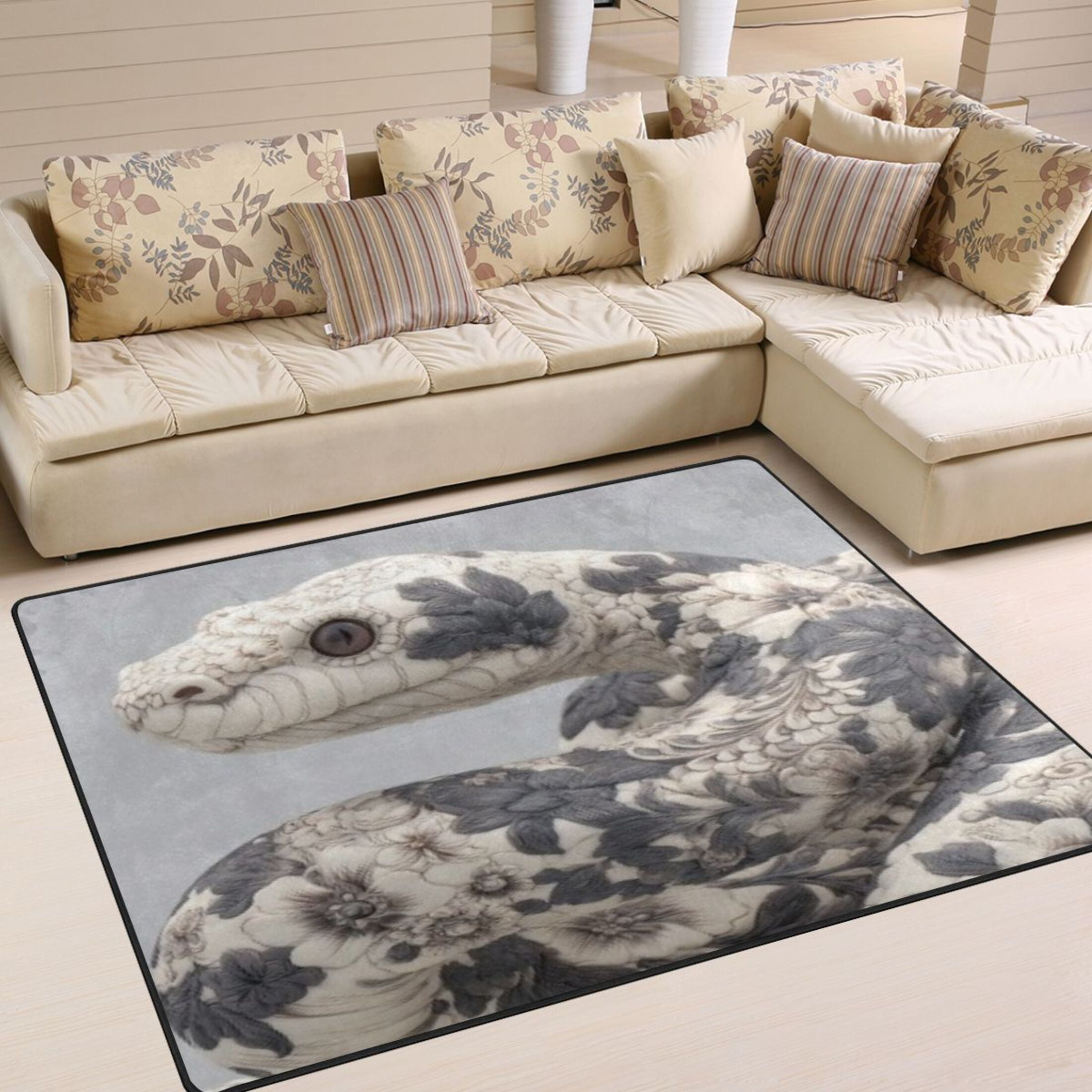 BZSMCE Vintage Area Rugs Floral Snake Creative Area For Home - Walmart.com