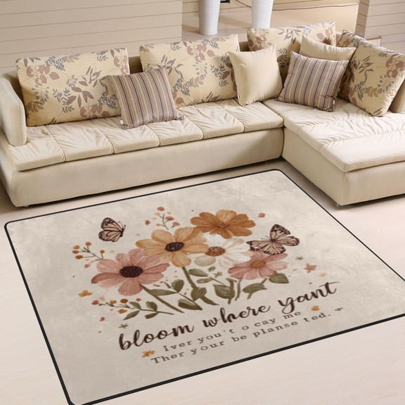 BZSMCE Vintage Area Rugs Floral “bloom” Creative Area For Home