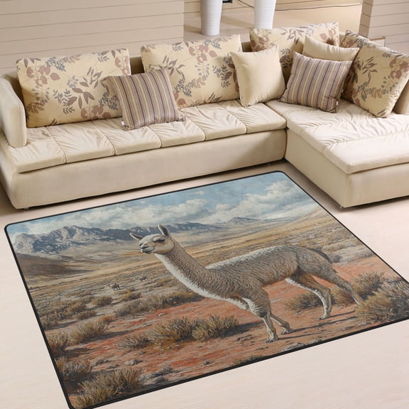BZSMCE Vintage Area Rugs Funny White Alpaca Creative Area For Home