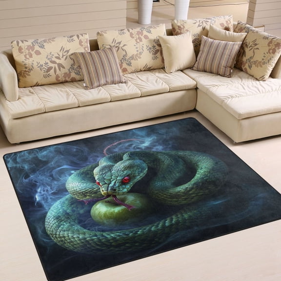 BZSMCE Vintage Area Rugs Grenn Snake Creative Area For Home