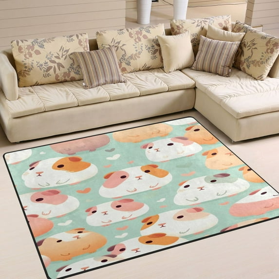 BZSMCE Vintage Area Rugs Guinea Pig Creative Area For Home