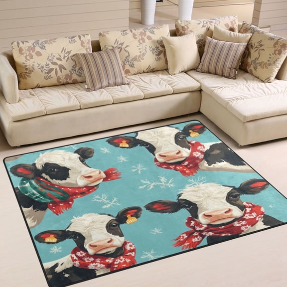 BZSMCE Vintage Area Rugs Milch Cow Creative Area For Home