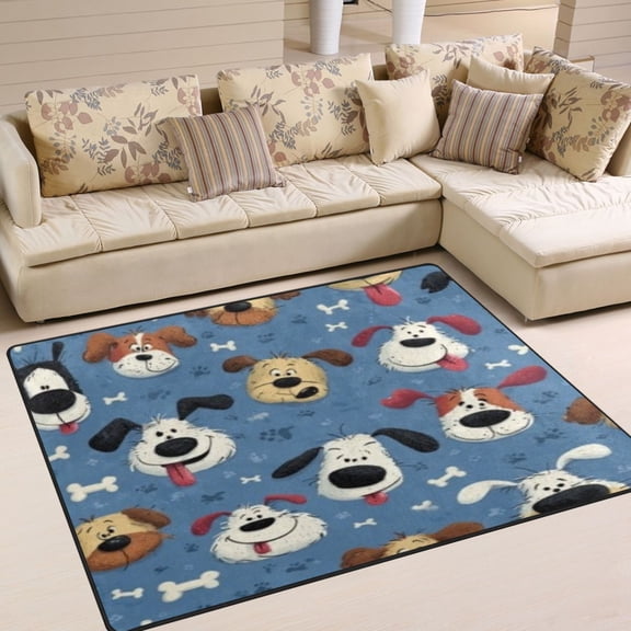BZSMCE Vintage Area Rugs Mixed Mutt Bone Pattern Creative Area For Home