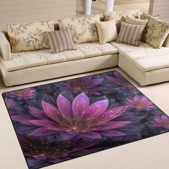 BZSMCE Vintage Area Rugs Mystic Purple Lotus Creative Area For Home