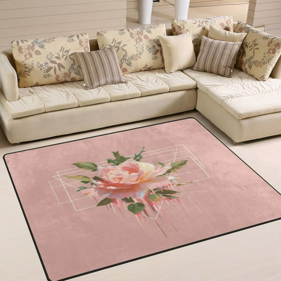 BZSMCE Vintage Area Rugs Pink Blossom Creative Area For Home