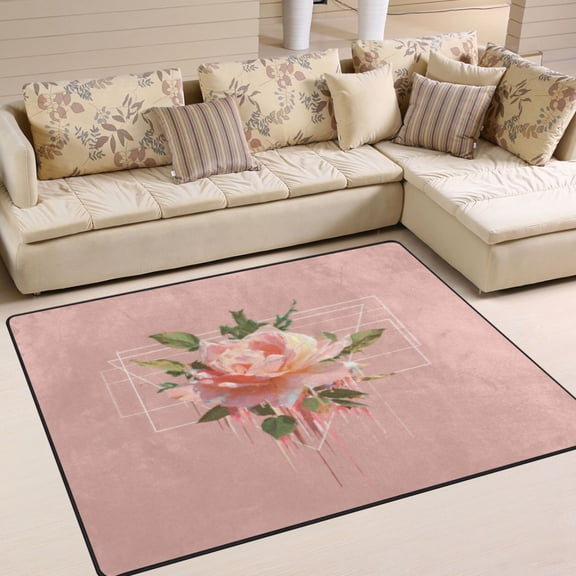BZSMCE Vintage Area Rugs Pink Blossom Creative Area For Home
