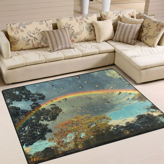 BZSMCE Vintage Area Rugs Rainbow Creative Area For Home