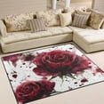 thumbnail image 1 of BZSMCE Vintage Area Rugs Red Roses Splash Creative Area For Home, 1 of 7