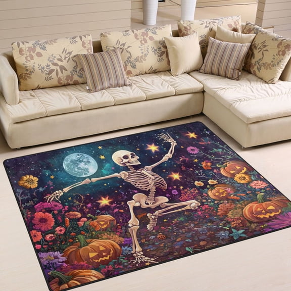 BZSMCE Vintage Area Rugs Skeleton Dancer Pattern Creative Area For Home