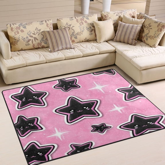 BZSMCE Vintage Area Rugs Sparkle Star Pattern Creative Area For Home