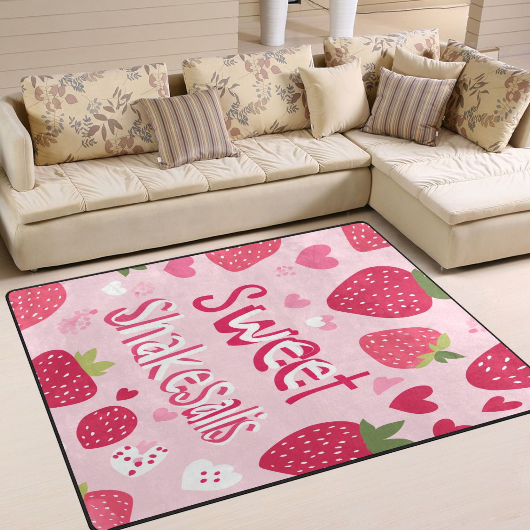 120×204 \"strawberry cake” ViNTAGE RUG Replacement Rug for Strawberry Shortcake Berry Happy Home