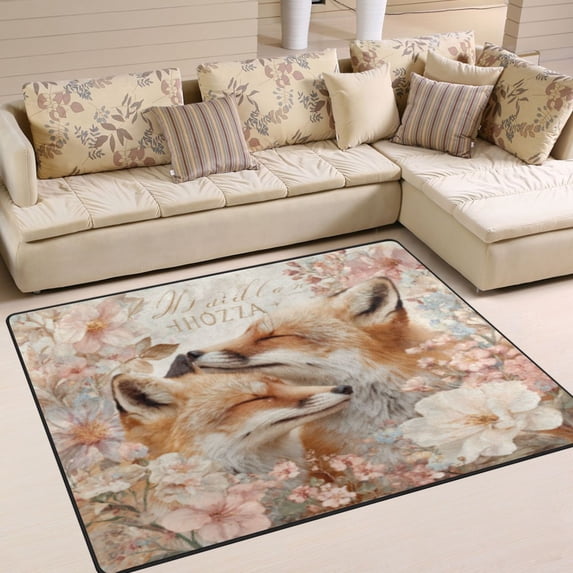 BZSMCE Vintage Area Rugs Sunny Fox Creative Area For Home