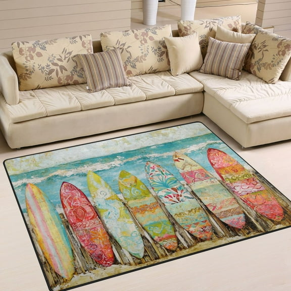 BZSMCE Vintage Area Rugs Surfboard by The Sea Creative Area For Home