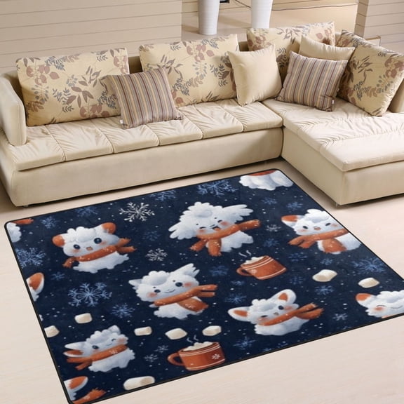 BZSMCE Vintage Area Rugs Winter Mug Creative Area For Home
