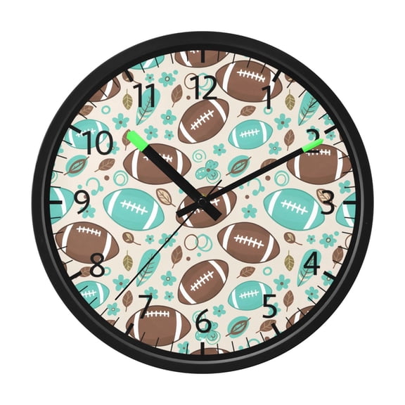 BZSMCE Voice Activated LED Night 12in Clock 12in Clock with American Football Pattern Pattern