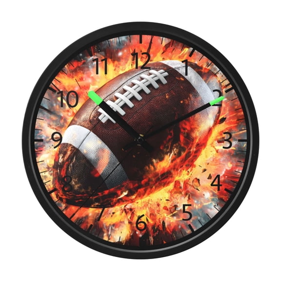 BZSMCE Voice Activated LED Night 12in Clock 12in Clock with Baseball Explosion Pattern