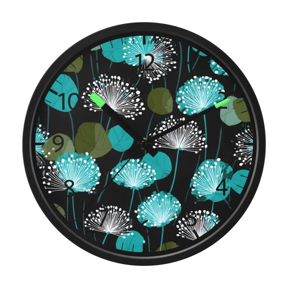 BZSMCE Voice Activated LED Night 12in Clock 12in Clock with Dandelion Polka Dots Pattern