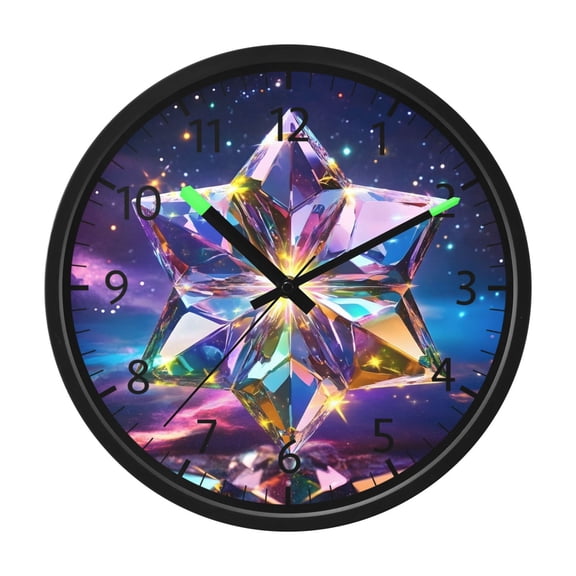 BZSMCE Voice Activated LED Night 12in Clock 12in Clock with Dreamy Snowflakes Pattern
