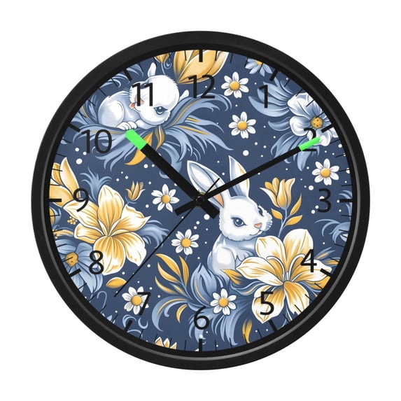 BZSMCE Voice Activated LED Night 12in Clock 12in Clock with Flower ...