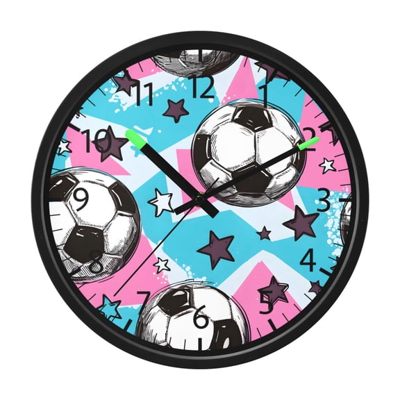 BZSMCE Voice Activated LED Night 12in Clock 12in Clock with Hand Drawn Baseball Pattern