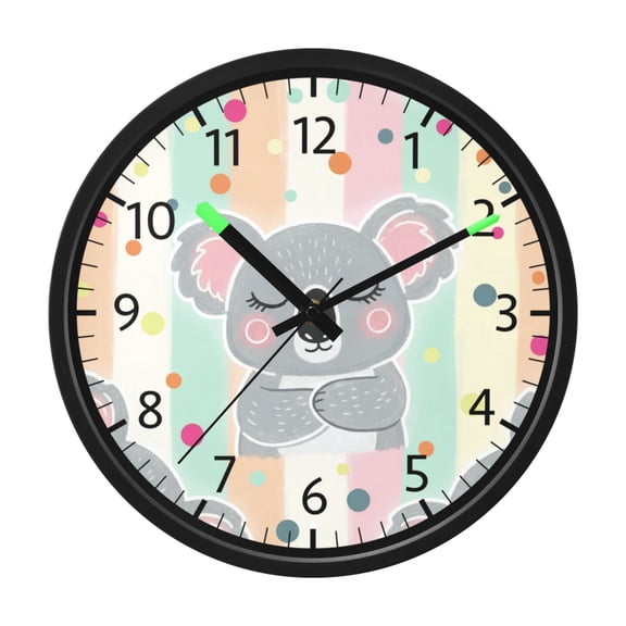 BZSMCE Voice Activated LED Night 12in Clock 12in Clock with Koala Pattern