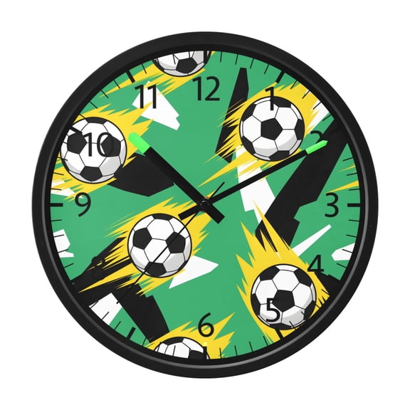 BZSMCE Voice Activated LED Night 12in Clock 12in Clock with Launch Football Pattern
