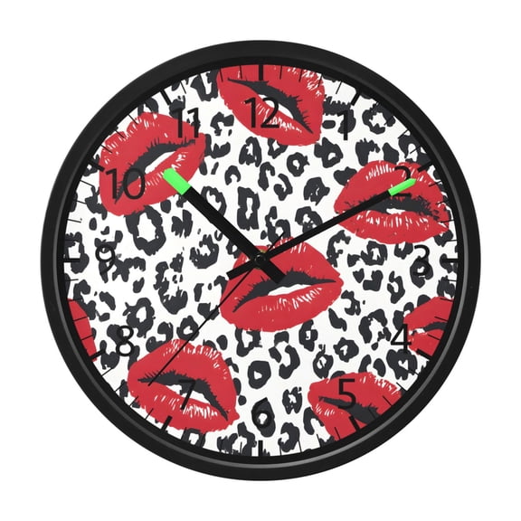 BZSMCE Voice Activated LED Night 12in Clock 12in Clock with Message Red Lips Pattern