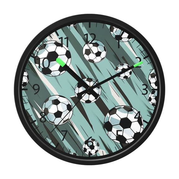 BZSMCE Voice Activated LED Night 12in Clock 12in Clock with Speed Football Pattern Pattern
