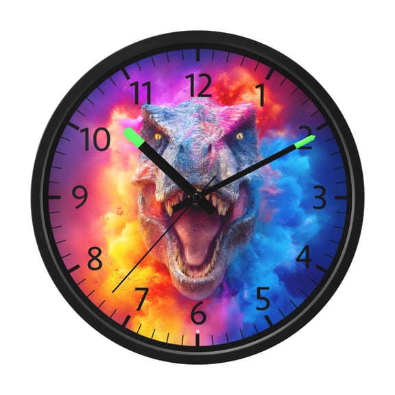 BZSMCE Voice Activated LED Night 12in Clock 12in Clock with Tyrannosaurus Rex Roars Pattern
