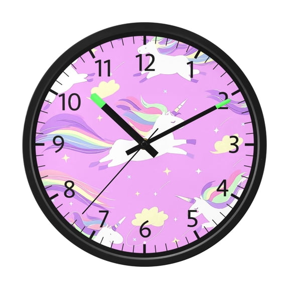 BZSMCE Voice Activated LED Night 12in Clock 12in Clock with Unicorn Dream Clouds Pattern Pattern