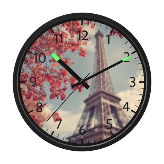 BZSMCE Voice Activated LED Night 12in Clock with Autumn at The Tower Pattern
