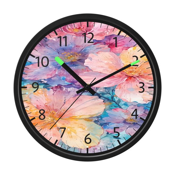 BZSMCE Voice Activated LED Night 12in Clock with Petal Palette Pattern