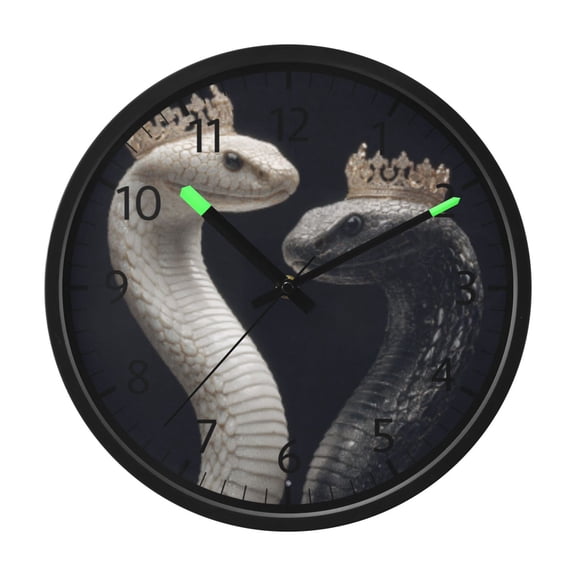 BZSMCE Voice Activated LED Night 12in Clock with Royal Serpents Pattern