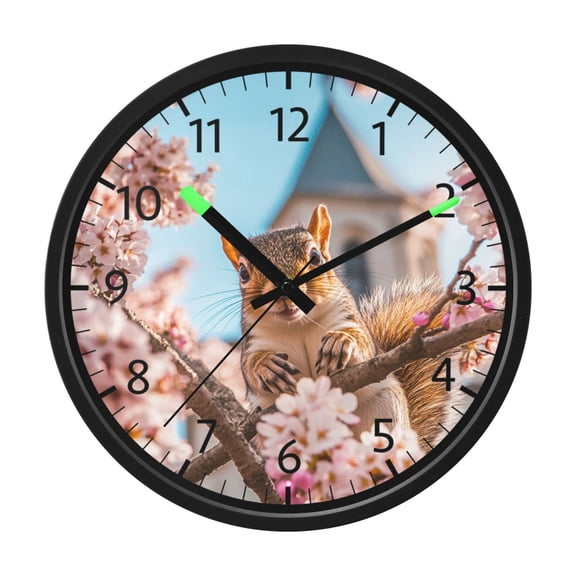 BZSMCE Voice Activated LED Night 12in Clock with Springtime Smiles Pattern