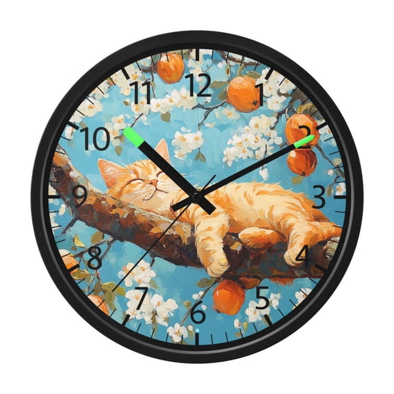 BZSMCE Voice Activated LED Night 12in Clock with Sweet Dreams in Citrus Pattern