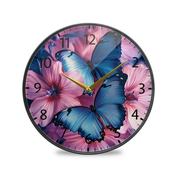 BZSMCE Wall Clock Acrylic Size:9.5*9.5in/11.9*11.9in Azure Dance Design Pattern Clock