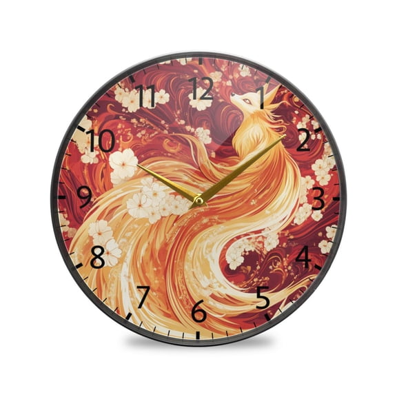 BZSMCE Wall Clock Acrylic Size:9.5*9.5in/11.9*11.9in Beauty in Flames Design Pattern Clock