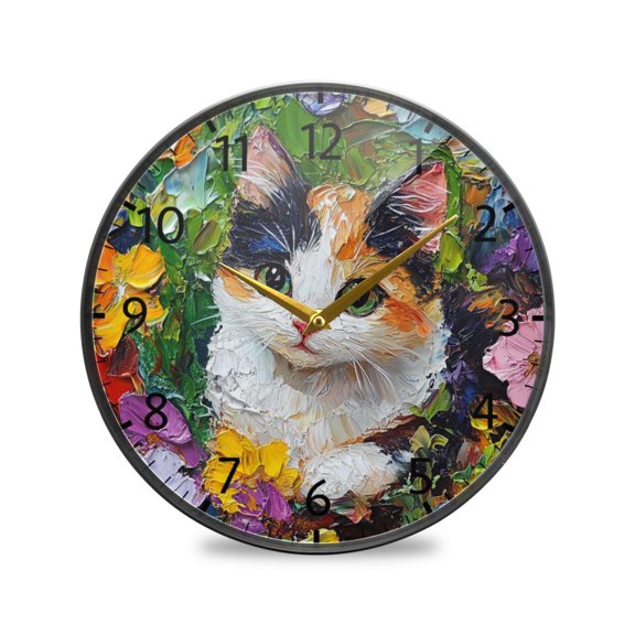 BZSMCE Wall Clock Acrylic Size：9.5*9.5in/11.9*11.9in Blossom Serenity Design Pattern Clock