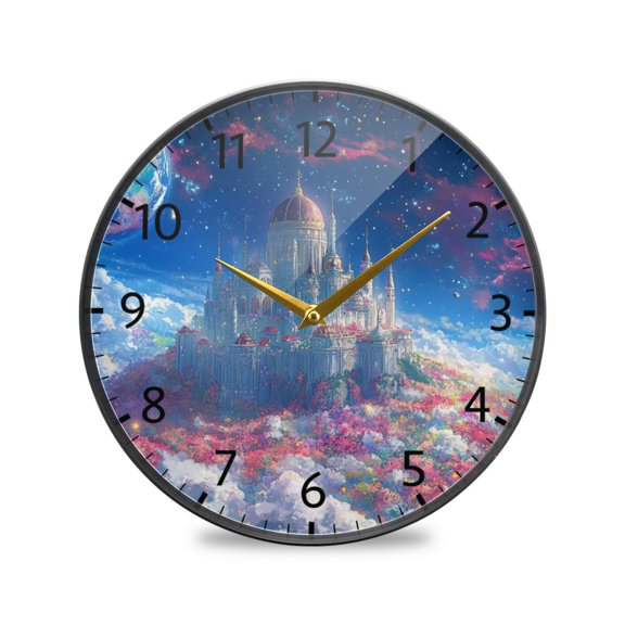 BZSMCE Wall Clock Acrylic Size：9.5*9.5in/11.9*11.9in Blossoming Paradise Design Pattern Clock