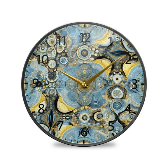 BZSMCE Wall Clock Acrylic Size：9.5*9.5in/11.9*11.9in Celestial Blue Design Pattern Clock