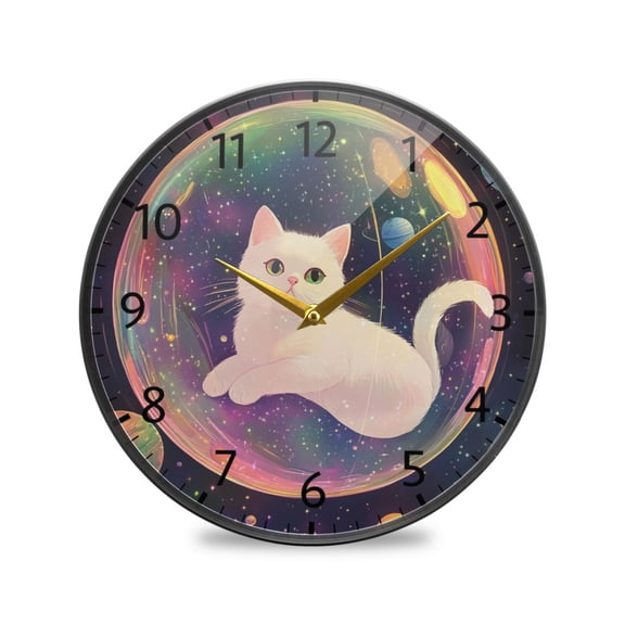 BZSMCE Wall Clock Acrylic Size：9.5*9.5in/11.9*11.9in Celestial Catnap Design Pattern Clock