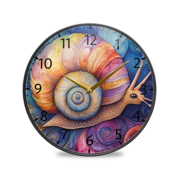 BZSMCE Wall Clock Acrylic Size:9.5*9.5in/11.9*11.9in Colorful Spiral Design Pattern Clock