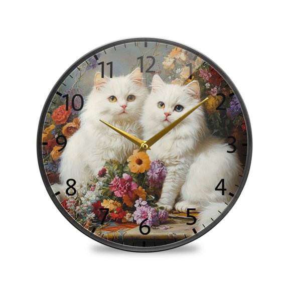 BZSMCE Wall Clock Acrylic Size：9.5*9.5in/11.9*11.9in Companions in Bloom Design Pattern Clock
