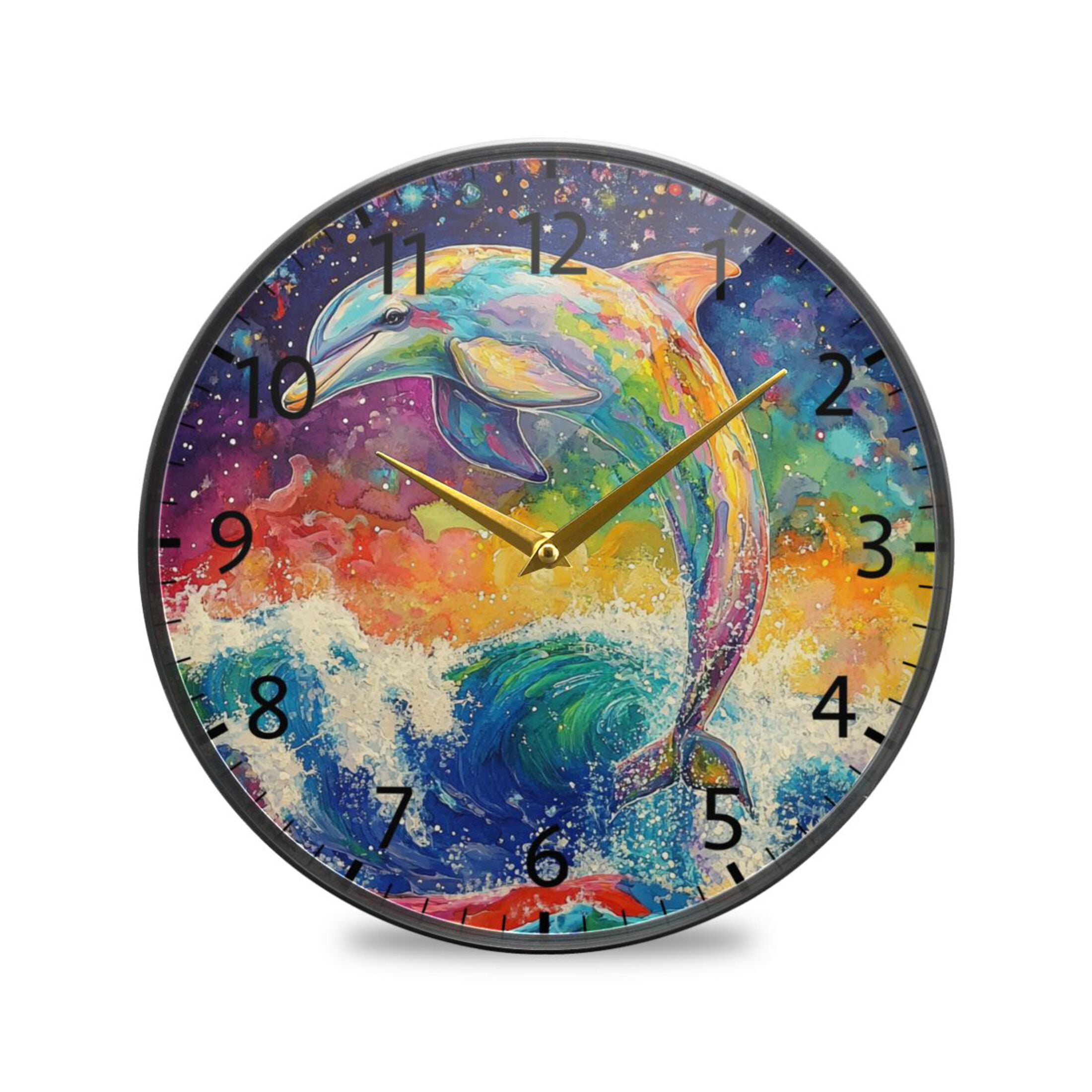 BZSMCE Wall Clock Acrylic Size：9.5*9.5in/11.9*11.9in Cosmic Splash ...
