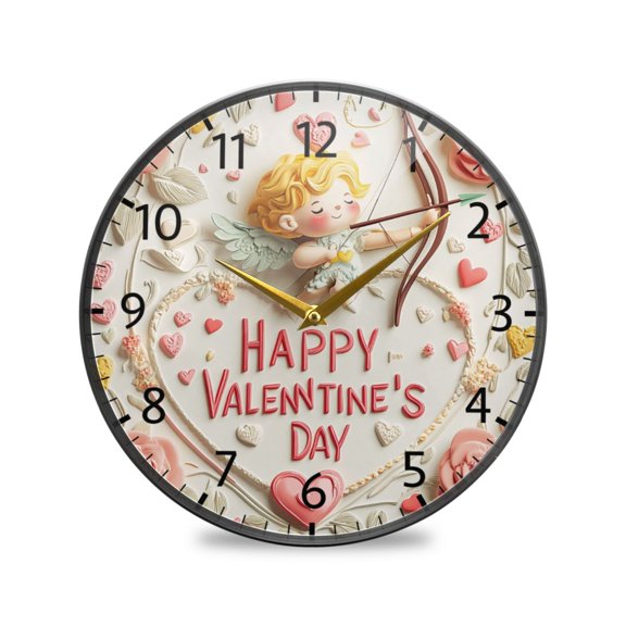 BZSMCE Wall Clock Acrylic Size:9.5*9.5in/11.9*11.9in Cupid’s Touch Design Pattern Clock