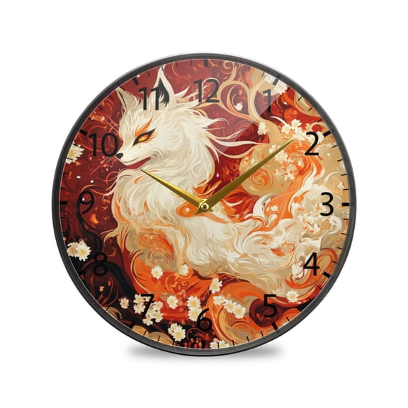 BZSMCE Wall Clock Acrylic Size：9.5*9.5in/11.9*11.9in Dance Of Flames Design Pattern Clock