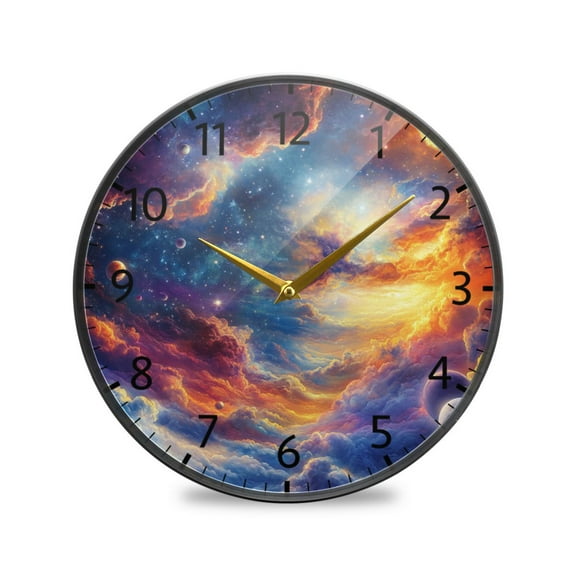 BZSMCE Wall Clock Acrylic Size:9.5*9.5in/11.9*11.9in Dance Of The Cosmos Design Pattern Clock