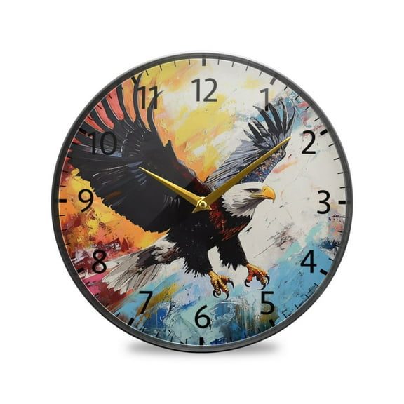 BZSMCE Wall Clock Acrylic Size:9.5*9.5in/11.9*11.9in Eagles in Flight Design Pattern Clock