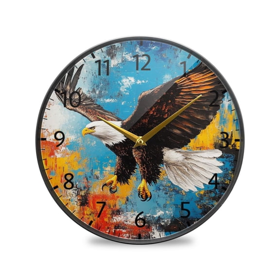 BZSMCE Wall Clock Acrylic Size：9.5*9.5in/11.9*11.9in Eagles in Flight Design Pattern Clock